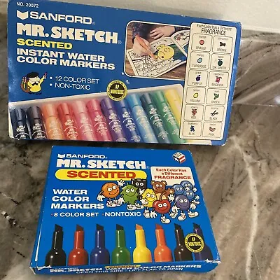 Vintage Sanford Mr. Sketch Scented Water Color Markers 12 Count & 8 Count 20072 • $19.99