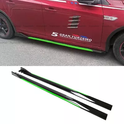 For Mitsubishi Mirage 86  Side Skirt Extension Rocker Panel Splitter Black Green • $69.35