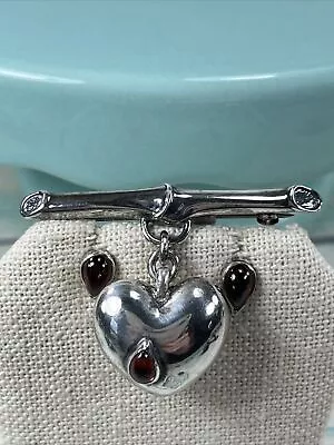 Mignon Faget Thorn Collection Twig Bleeding Heart Brooch & Earrings Sterling • $150