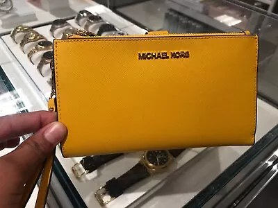 Michael Kors MK Jet Set Travel Double Zip Phone Case Card Holder Wristlet Wallet • $63