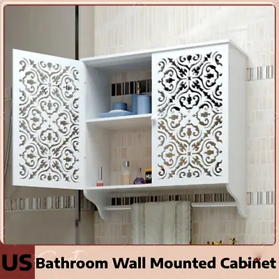 $28.25 • Buy Wall Mount Bathroom Storage Medicine Cabinet Cupboard Organizer W/ Shelf Doors