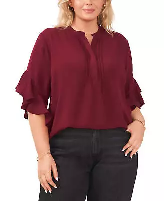 Vince Camuto Plus Size Ruffle Sleeve Henley Blouse 4B 845 • $17.96