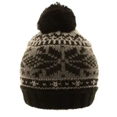 £8.99 • Buy Mens Ladies Beanie Bobble Hat Slouch Pom Pom Fairisle Ski Winter Hat 2 Colours