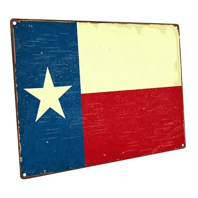 Texas Flag Metal Sign; Wall Decor For Home And Office • $36.99