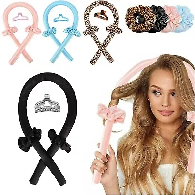 Heatless Curling Rod Headband Silk Curling Ribbon Hair Rollers Lazy Curler Set • $12.99