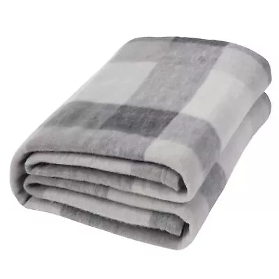 Dreamscene Tartan Check Throw Over Bed Warm Soft Blanket Grey - 120 X 150 Cm • £6.99