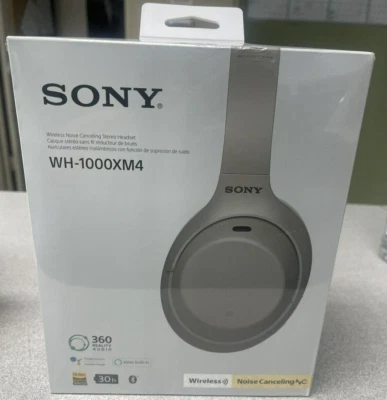 Sony WH-1000XM4 Wireless Noise-Canceling Over-Ear Headphones (Silver) • $239