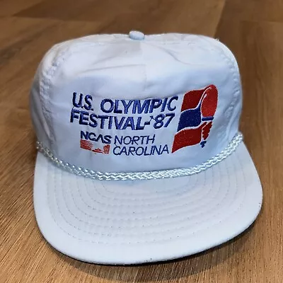 1987 US Olympic Festival Cap USA Olympics Rope Hat VTG 80s Snapback Deadstock • $24.99