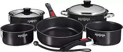 Products  Gourmet Nesting 10-Piece Jet Black Stainless Steel Induction Cookwar • $417.99