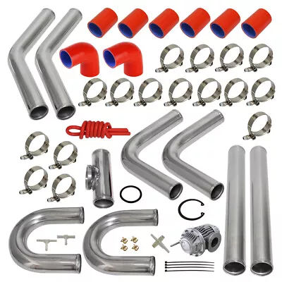 2  51mm Universal Aluminum Intercooler Pipe + BOV Turbo Blow Off Valve Kit Red • $295.90