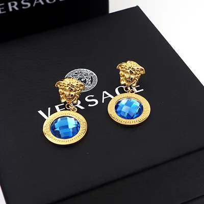 VER.SACE Blue Crystal Medusa Earrings • $69.85