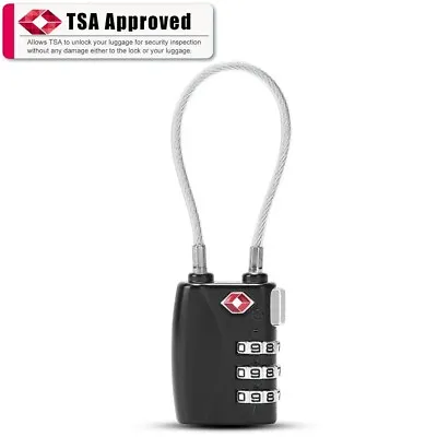 $14.95 • Buy TSA Approved 3-Digit Combination Suitcase Luggage Flexible Steel Cable Lock