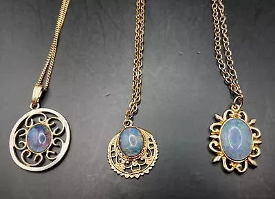 Vintage Bulk Lot Of Australian Triplet Opal Necklaces • $29.95