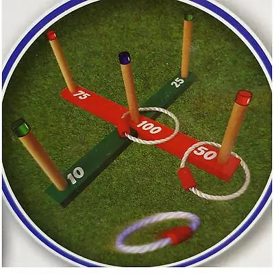 Wooden Garden Indoor Outdoor Quoits Part Bbq Games Kids Adult Family Fun Party • £9.95