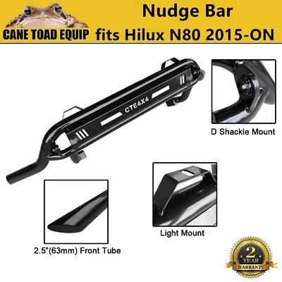 Slim Nudge Bar Fits Toyota Hilux N80 2015-Onwards Light Bar Powder Coated Black • $330