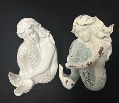 Mermaid ￼ Statue Figurine ￼ White Shiny Silver ￼Tail 8”OR Rustic Price Per1 • $21.99