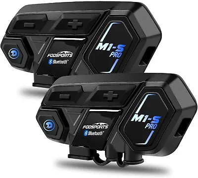 M1-S Pro 2000M Bluetooth Motorcycle Intercom Helmet Headset 8 Riders Motorbike • $255.99