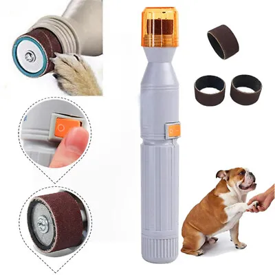 Pet Dog Cat Nail Grinder Trimmer Tool Grooming Care Clipper Electric Kit • $6.99