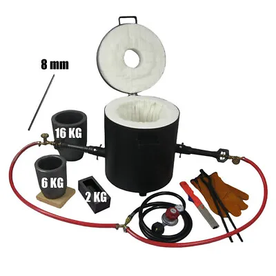 16 KG Gas Metal Melting Furnace Propane Deluxe Kit  With Crucibles Molds Casting • $235