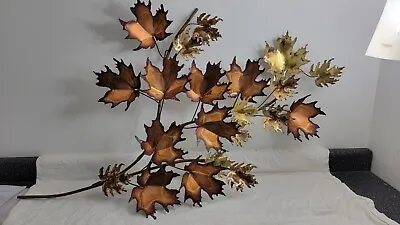 Vintage C. Jere Brass And Copper Maple Leaf Wall Sculpture • $249.99