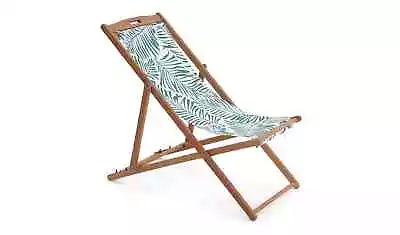 Habitat Folding Wooden Reclining Garden Deck Chair - White - UK SELLER • £39.99