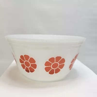 Vintage Federal Glass Dish Orange Daisy Pattern 7  Milk Glass Bowl Nice Cond. • $39.99
