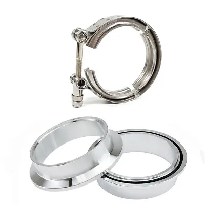 3 76mm Aluminum Flange+O Ring+Stainless Steel 304 Clamp V Band Clamp Intake Pipe • $23.49