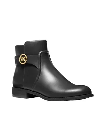 Michael Kors Carmen Flat Bootie Black Leather Size 8 New In Box $295 • $79