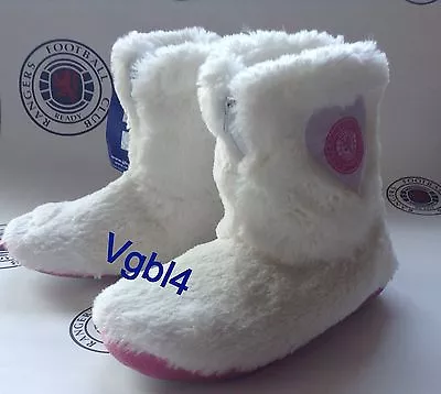£8.99 • Buy Glasgow Rangers Girls Fluffy Slipper Boots BNWT Scotland Size 1 - 2