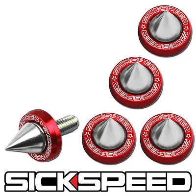 5 Pc Chrome Spiked Red Washer/bolt Fender/bumper Engine Dress Up Kit P1 • $14.88