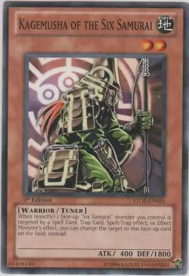 Yugioh! Kagemusha Of The Six Samurai - STOR-EN025 - Common - 1st Edition Near Mi • $0.99