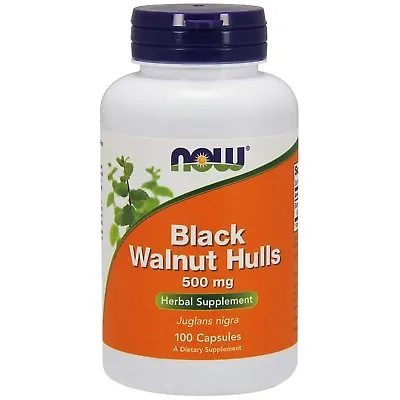 NOW Foods Black Walnut Hulls 500 Mg 100 Capsules • $8.79