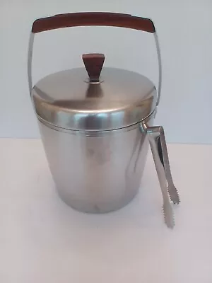 Vtg West Bend Mid Century Modern *ICE BUTLER* #7256 STAINLESS STEEL 4 QT W/TONGS • $19.99