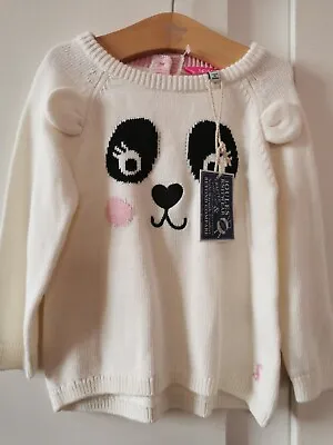 Joules Girls Panda Character Jumper 12-18 Months 86cm New RRP £28 Super Cute • £14.49