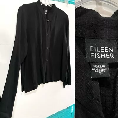 Eileen Fisher Mandarin Collar Linen Blend Italian Fabric Button-Up Shirt SZ S • $23.50