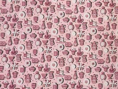 Dollhouse Miniature 1/12 Wallpaper Pink Retro 1950s Mid Century Kitchen • £7.78