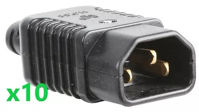 PACK OF 10 Rewireable IEC C14 Male Power Connector - 10A Heavy Duty PDU Computer • £26.95