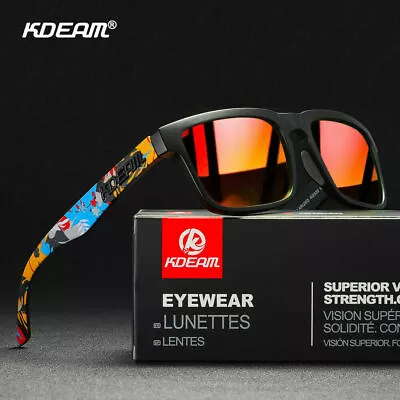 KDEAM Square Sport Polarised Sunglasses Mens Women Fishing Driving Glasses UV400 • $20.99