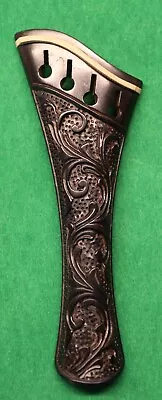 Left Handed Handmade Carved Ebony Violin Tailpiece 4/4   Harp Mod  #46 • $35
