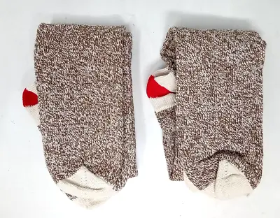 2 Pair Classic Rockford Red Heel Socks For Sock Monkey Crafting BULK DISCOUNTS • $17.99