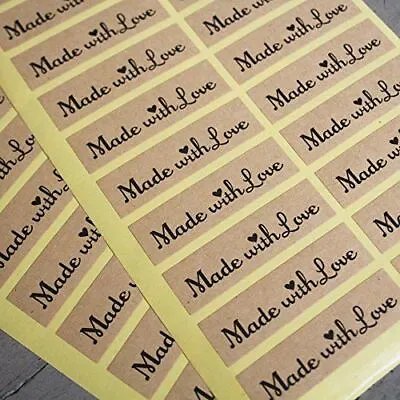 Kraft Stickers 'Made With Love' X 40 Wedding Favours / Craft Labels • £2.29