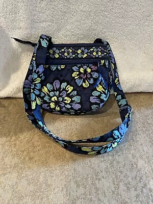 Vera Bradley Little Hipster Indigo Pop Crossbody Bag /Shoulder Purse Blue Floral • $14.50