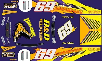 #69 Mad-Croc Shockwave Crate Dirt Late Model 1/24th Scale Waterslide Decal • $8.99