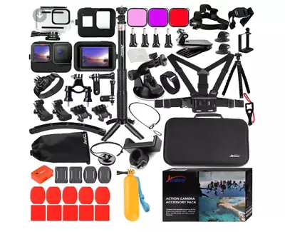 Accessories Kit For Gopro Hero 12 11 10 9 Black Waterproof Housing Silicone Case • $97.89