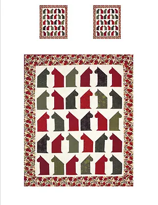 Miniature Dollhouse Christmas Cat Chat Quilt Top Computer Printed Fabric 43 • $9.88