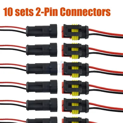 20X Car Waterproof Electrical Wire Cable Connector Male Female 2Pin Way Plug Kit • $9.89