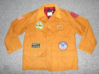 Redhead Vtg 70's Mens Large Shooting Tan Canvas Hunting Jacket W/patches       • $24.99