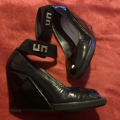 United Nude Black Peep Toe Shoes  Size EU 36  UK 3.5 • £27.50