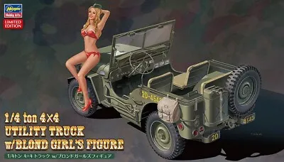 Hasegawa Willy's Jeep 1/4 Ton Truck Resin Girl Figure 52249 SP449 1/24 Model Kit • $89