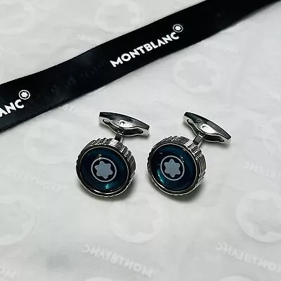 Montblanc Silver Cufflinks Cat's Eye Starry Sky • $35.99